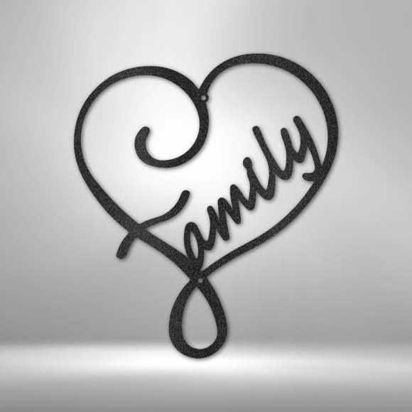 Family Love Steel Sign Laser Cut Powder Coated Home & Office Metal Wall Decor Mu